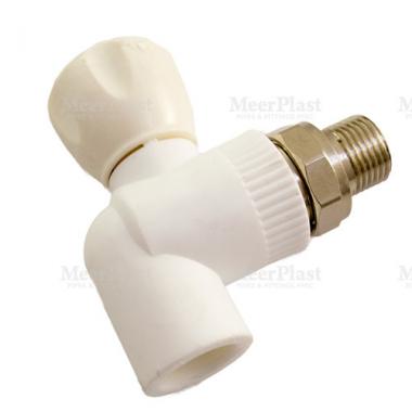 Кран PPRC угловой НГ 20x½' MeerPlast
